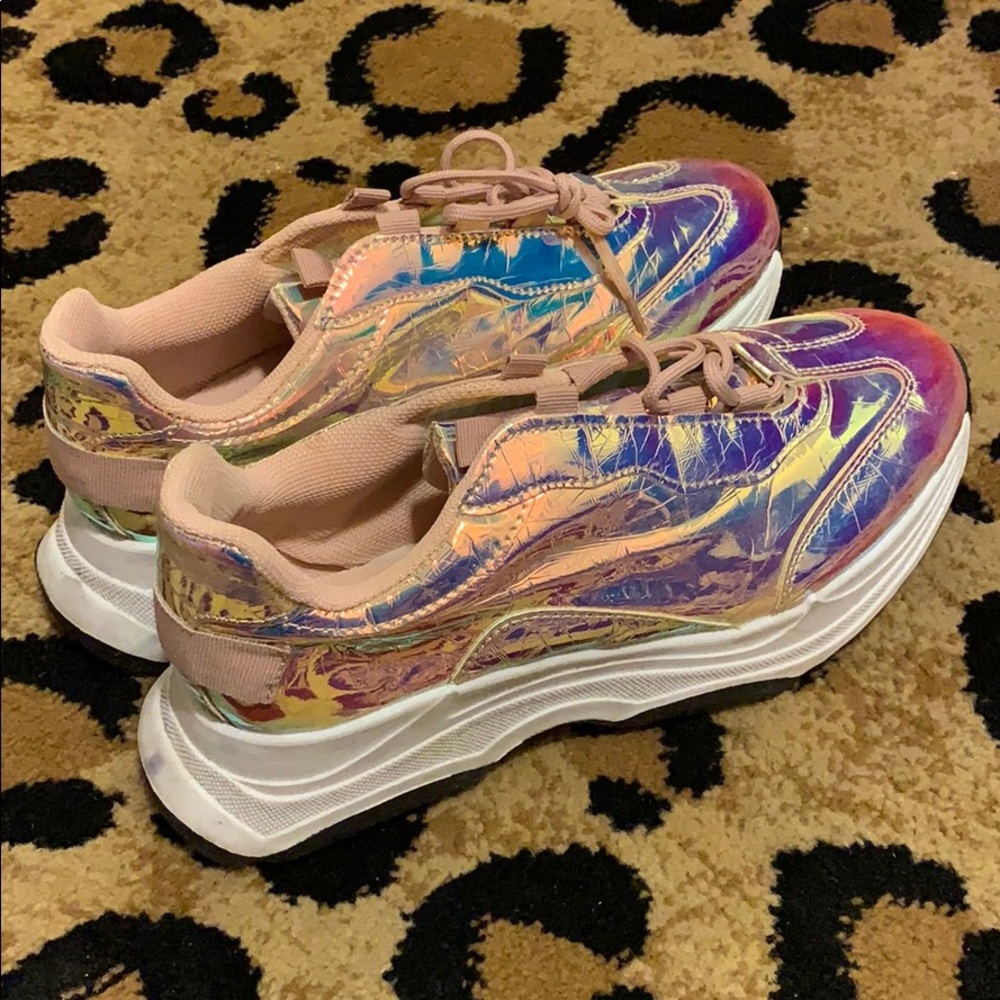 ASOS holographic flatform sneaker